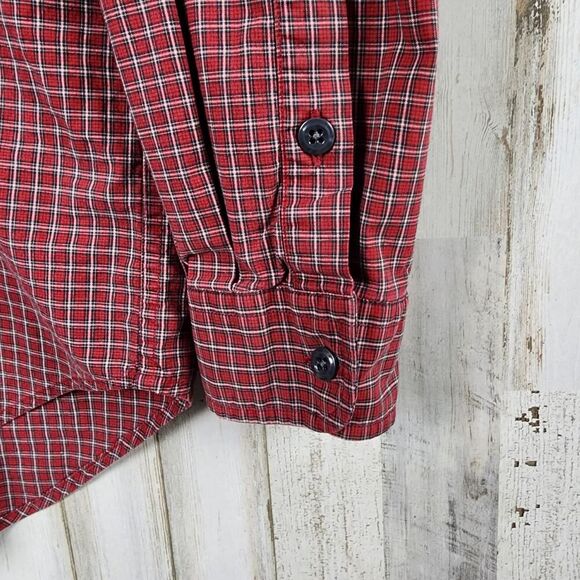 Tommy Hilfiger Plaid Button Down Shirt Maroon Size XL - Picture 10 of 10